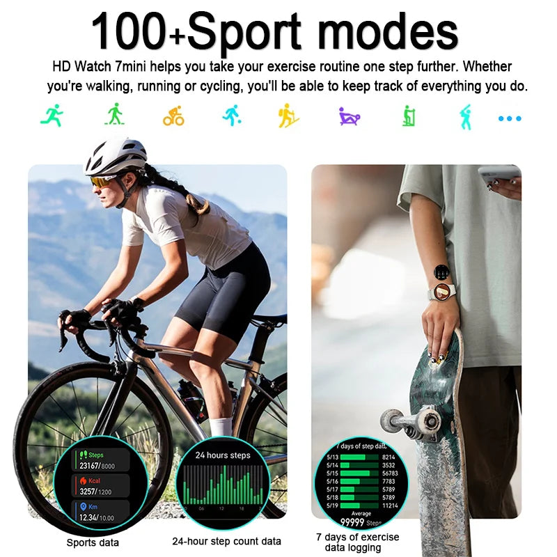 2025 New Smart Watch 7 Ultra NFC GPS Smart Watch Men Compass Sports Fitness Heart Rate BT Calling AMOLED HD Smartwatch Women