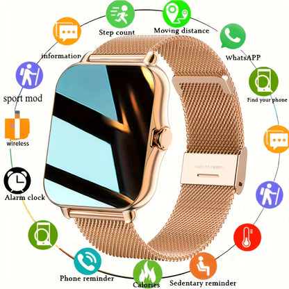 KaiAqua 2025 Smart Watch 2.01 Inch HD Display Answer Make Call Message Preview Sport Modes DIY Dial Weather Forecast Men Women