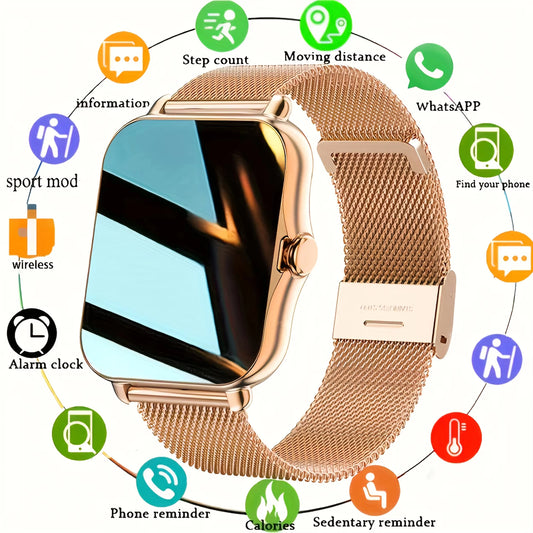KaiAqua 2025 Smart Watch 2.01 Inch HD Display Answer Make Call Message Preview Sport Modes DIY Dial Weather Forecast Men Women